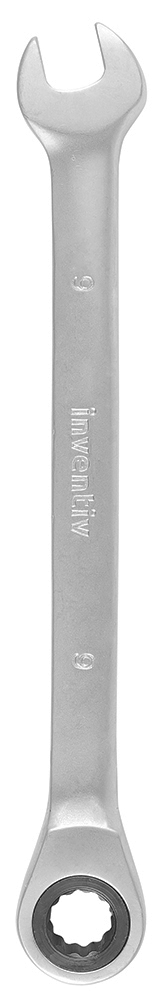 Clé mixte à cliquet 9mm chrome vanadium - INVENTIV